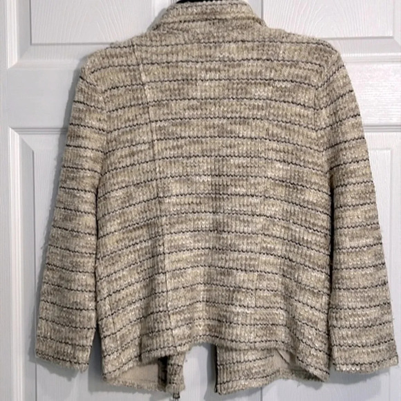 Lucky Brand Marled Knit Tweed Moto Asymmetrical Zip Up Jacket - Size Medium - Picture 9 of 9